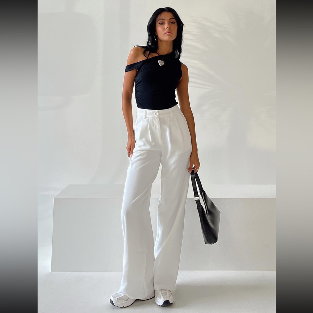 Princess Polly Archer Pants Petite in White